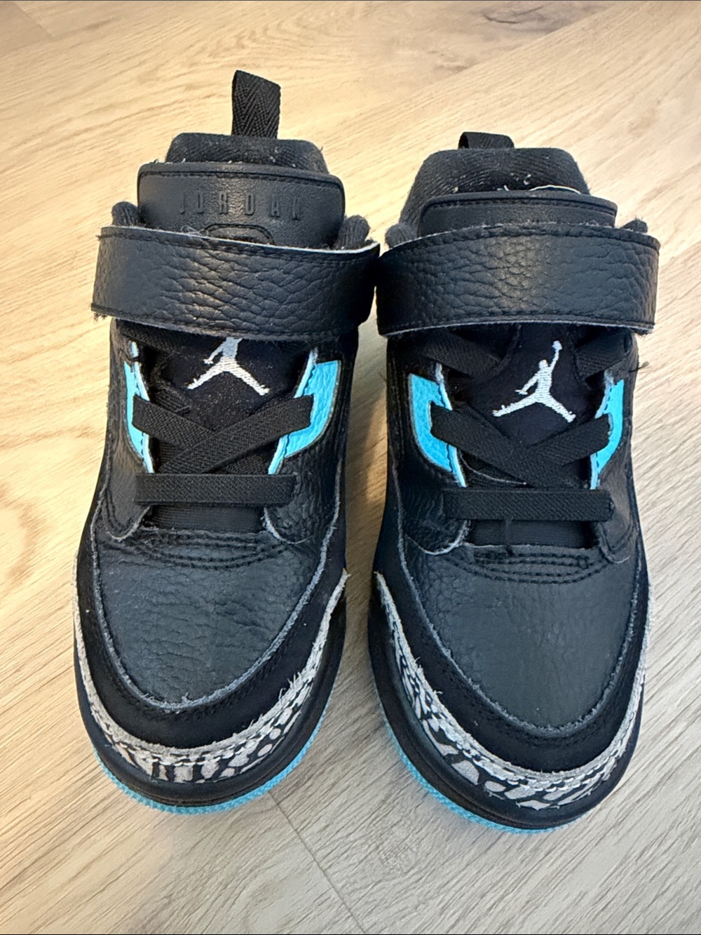 Nike Air Jordan Kids Black & Teal High-Top Sneakers